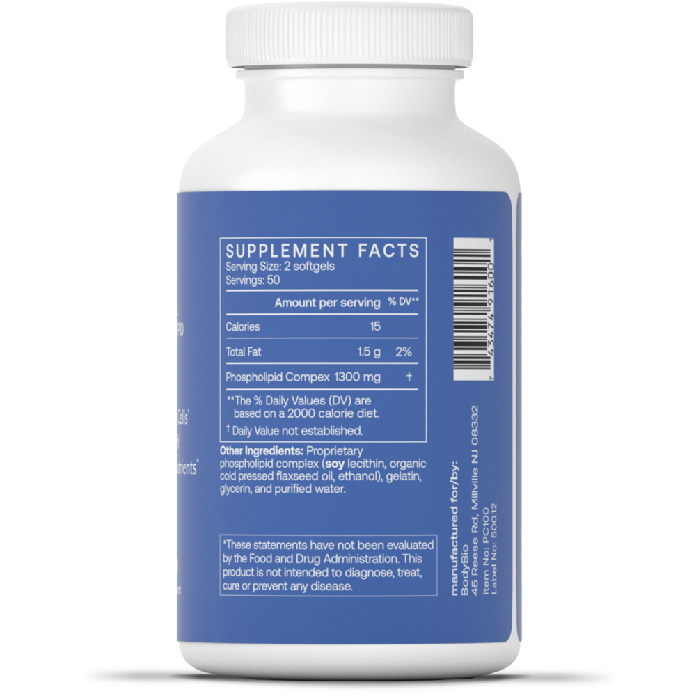 BodyBio PC® (Phosphatidyl Choline) (100 caps)